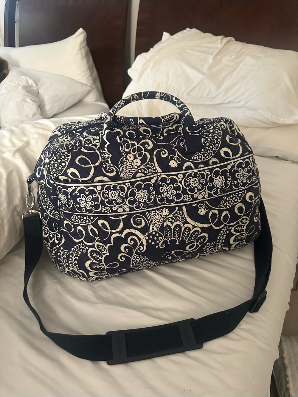 Vera Bradley Navy Floral Weekender Bag